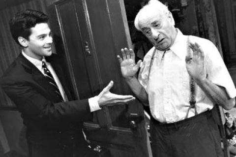 David Alan Basche and Eli Wallach in a scene from Jeff Baron’s play “Visiting Mr. Green” at the Union Square Theatre in New York.