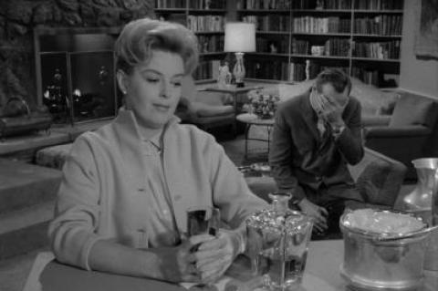 Patricia Donahue and James Daly in a scene from “A Stop at Willoughby,” a 1960 “Twilight Zone” episode about the pressures of workplace harassment.