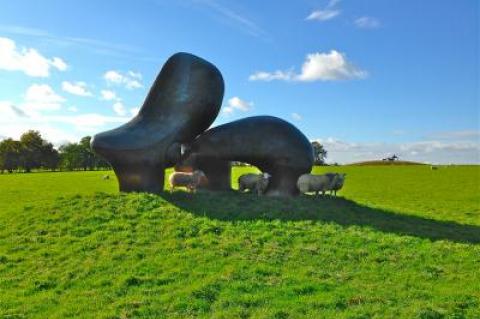 Henry Moore's "Sheep Piece," 1971-72, at the Henry Moore Foundation in Much Hadham, England